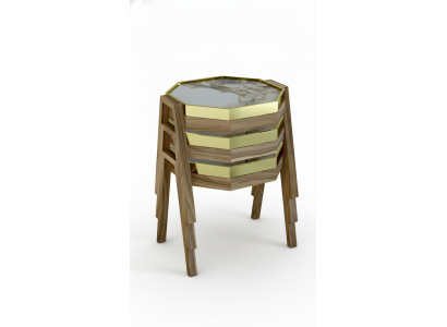 Couchtisch-Set aus Holz in Braun modern eleganter Stil