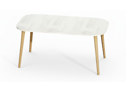 Eleganter weißer Couchtisch aus Holz im minimalistischen Design