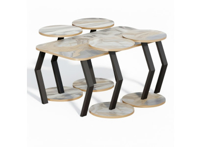 Eleganter Beistelltisch aus Holz in Beige im modernen Stil
