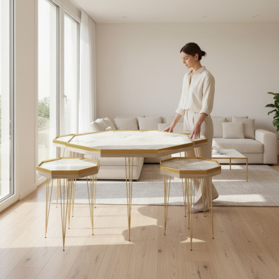 Set of wooden reading tables