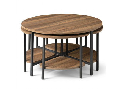 Eleganter brauner Holz-Couchtisch mit stilvollem Design