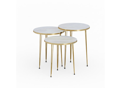 Moderner Beiger Couchtisch aus Holz und Edelstahl