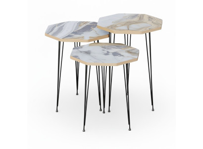 Moderner grauer Couchtisch aus Holz und Metall