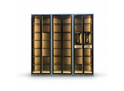 Moderner Edelstahl-Weinschrank mit Dual-Zone-Temperaturregelung in