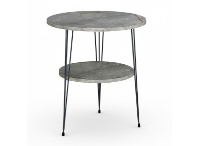 Grauer Beistelltisch aus Metall modern eleganter Stil