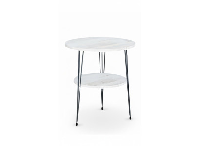 Beistelltisch aus Metall in Weiß modern eleganter Wohnzimmertisch