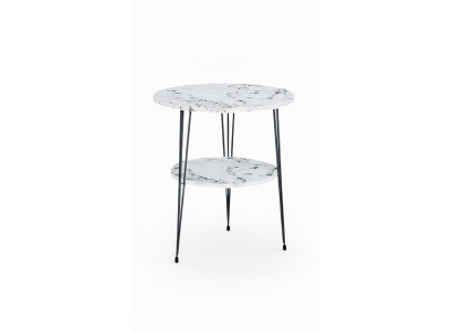 Beistelltisch aus Metall in Weiß modern eleganter Wohnstil
