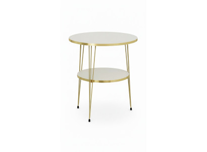Beistelltisch aus Metall in Beige modern elegant