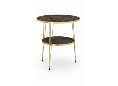 Beistelltisch aus Metall in Braun modern eleganter Wohnstil