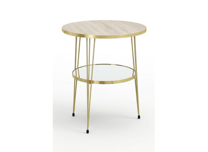 Beistelltisch aus Metall in Beige modern eleganter Wohnstil