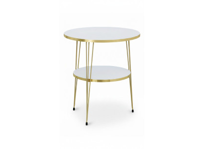 Beistelltisch Metall Weiß Modern Elegant
