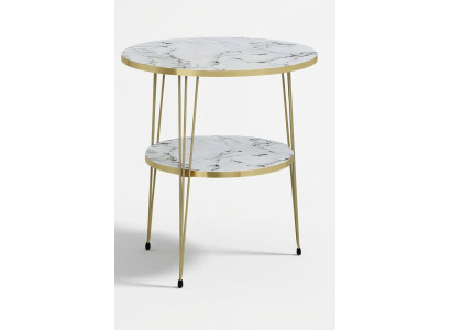 Beistelltisch aus Metall in Weiß modern eleganter Stil