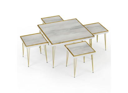 Wohnzimmer-Set Grau Modern MDF Edelstahl Elegantes Design