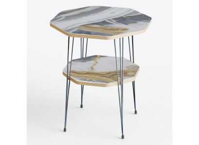 Beistelltisch aus Metall in Grau modern eleganter Wohnzimmertisch