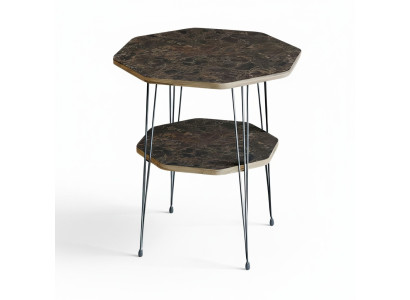 Beistelltisch aus Metall in Braun modern eleganter Wohnstil