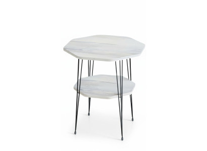 Beistelltisch aus Metall in Weiß modern eleganter Wohnstil