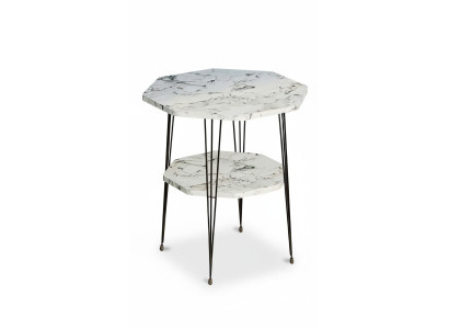 Beistelltisch aus Metall in Weiß modern elegant