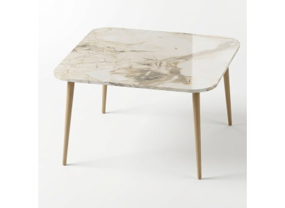 Bunter Holz-Couchtisch modern und stilvoll