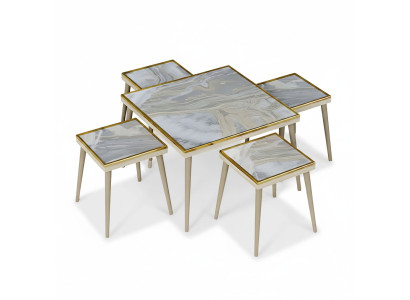 Modernes Wohnzimmer-Set aus Holz in Mehrfarbig