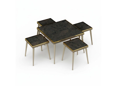 Elegantes Wohnzimmer-Set aus Holz in Schwarz mit modernem Design