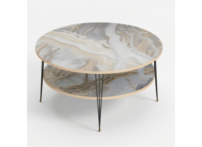 Mehrfarbiger Holz-Couchtisch im modernen Design