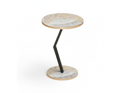 Beistelltisch aus Holz in Beige modern eleganter Wohnzimmertisch