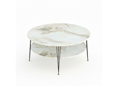 Moderner weißer Couchtisch aus Holz mit elegantem Design
