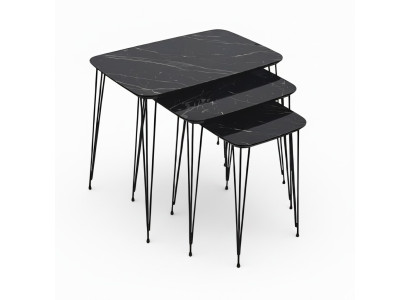 Schwarze Holz Beistelltische im modernen Design, langlebig