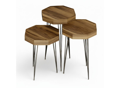 Eleganter Brauner Holz-Beistelltisch im modernen Design
