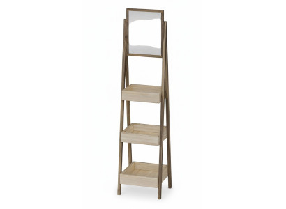 Regal mit Spiegel aus Holz in Braun – Elegantes Design für Zuhause