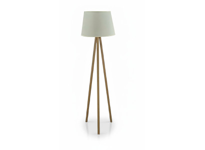 Moderne graue Stehlampe aus Holz mit dimmbarer Funktion