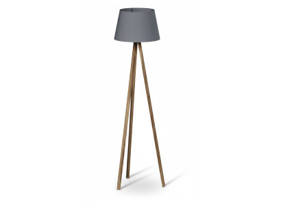 Moderne graue Holz-Stehlampe mit elegantem Design