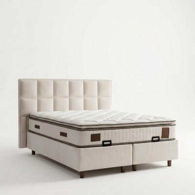 Elegant bed with fabric cushion