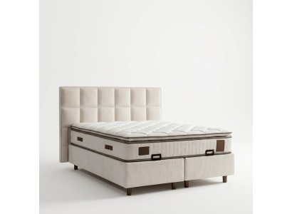 Elegant bed with fabric cushion