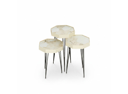Beistelltisch Holz Beige Elegant Modern