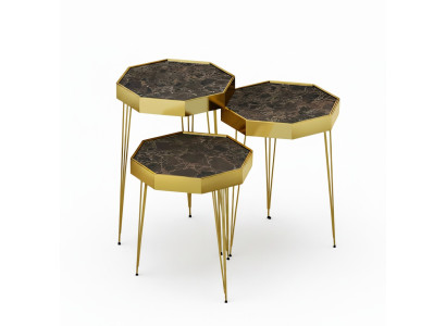 Beistelltisch Holz Braun Modern Elegant