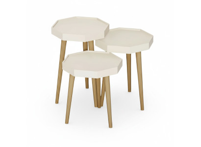 Weißer Holz Beistelltisch im modernen Design