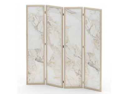 Eleganter Raumteiler in Beige aus MDF mit modernem Design