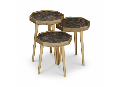 Eleganter brauner Holz-Beistelltisch im modernen Stil
