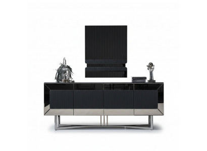 Elegantes graues Holzsideboard im modernen Design