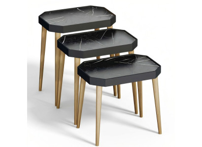 Schwarze Holz Beistelltische im modernen Design, langlebig