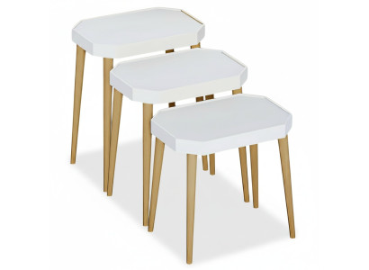 Weiße Holz Beistelltische im modernen Design