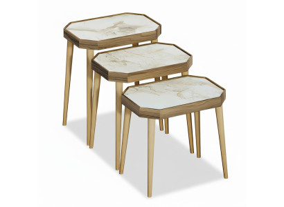 Beistelltisch Holz Beige Modern Elegant
