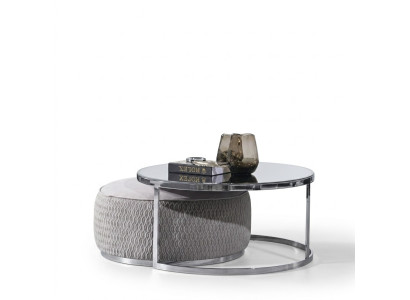 Silberner Metall Couchtisch modern elegant zeitlos