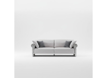 Graues Holz-Textil 2-tlg. Wohnzimmer-Set mit Sofa und Couchtisch
