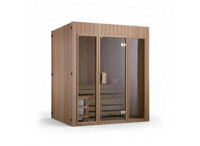 Massivholzsauna Naturholzsauna Holzsauna Wellnesssauna Heimsauna 180x125 cm