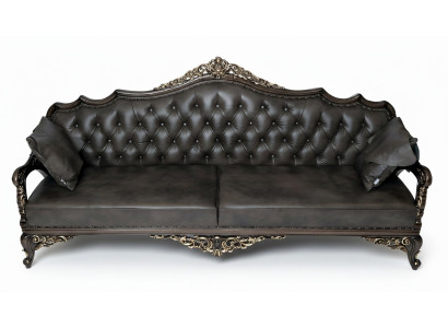 Elegantes braunes Leder-Sofa für modernes Wohnzimmer