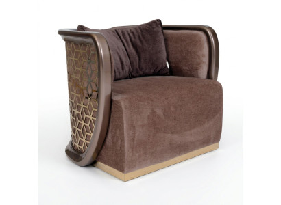Moderner brauner Stoffsessel im eleganten Design