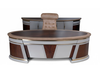 Arbeitszimmer-Set aus Holz in warmem Braun modern elegant