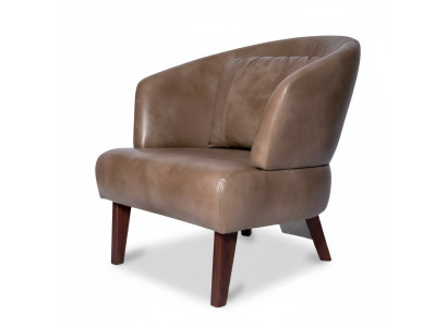 Moderne braune Kunstleder-Sessel im eleganten Design, 2er Set